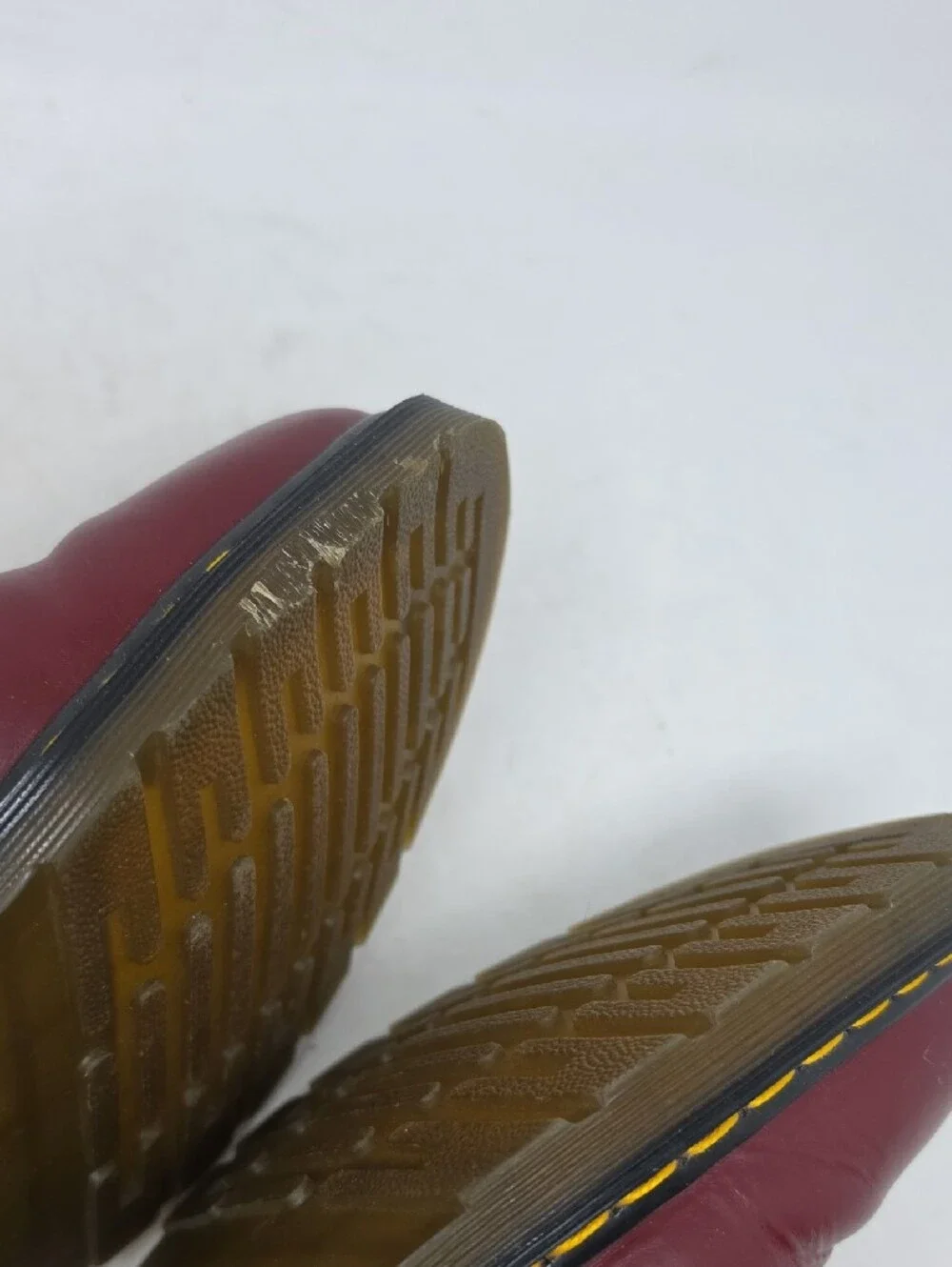 Dr. Martens Burgundy Leather Oxford with Yellow Stitching Size 13